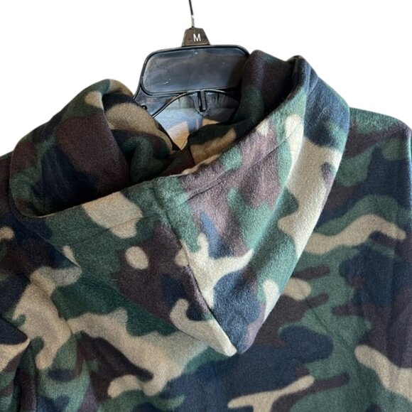 Lazer Lazer Men's Polar Fleece Pullover Hoodie Camo Green - Picture 5 of 5